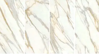 Đá nung kết vân Calacatta vàng, 120 × 278 cm, dày 9 mm