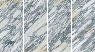 Đá nung kết vân Arabescato chỉ vàng, 120 × 278 cm, dày 9 mm