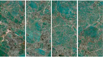 Đá nung kết vân đá xanh lá Amazon, 120 × 278 cm, dày 9 mm