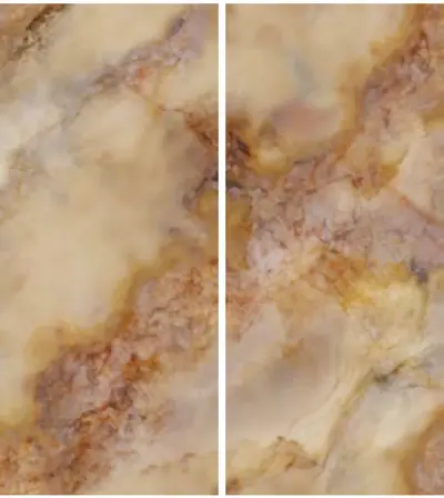 Đá nung kết vân đá vàng kim Gario, 120 × 278 cm, dày 9 mm