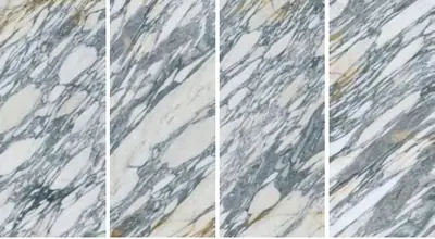 Đá nung kết vân Arabescato chỉ vàng, 120 × 278 cm, dày 9 mm