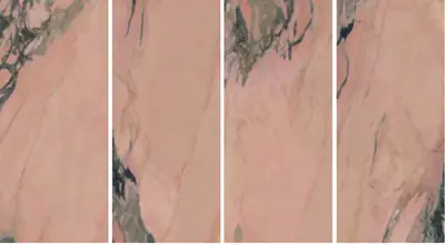 Đá nung kết vân đá hồng khói Bồ Đào Nha, 120 × 278 cm, dày 9 mm