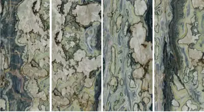Đá nung kết vân đá xanh lá Van Gogh, 120 × 278 cm, dày 9 mm