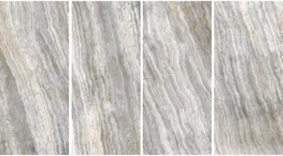 Đá nung kết vân travertine xám bạc Caesar, 120 × 278 cm, dày 9 mm