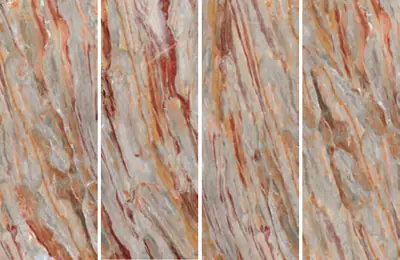 Đá nung kết vân đá đỏ, 120 × 320 cm, dày 9 mm