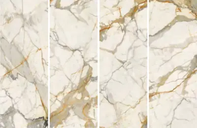 Đá nung kết vân Calacatta vàng, 120 × 320 cm, dày 9 mm