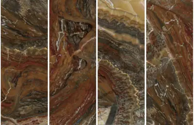 Đá nung kết vân ngọc mã não Vàng Chảy, 120 × 320 cm, dày 9 mm
