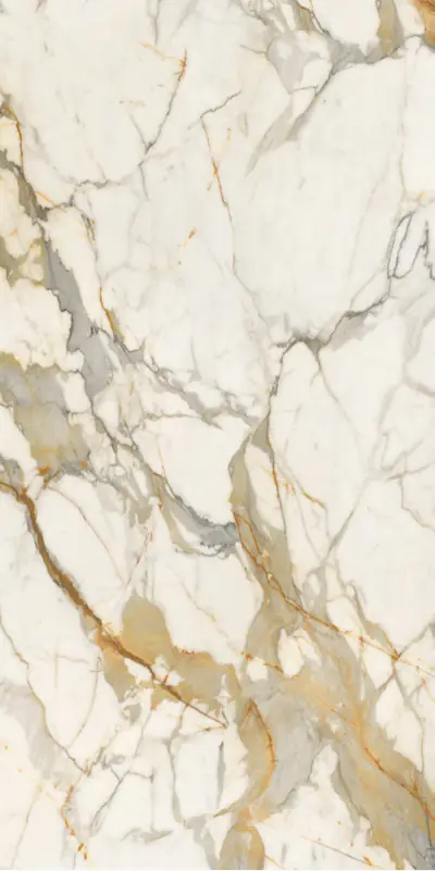 Đá nung kết vân Calacatta vàng, 160 × 320 cm, dày 12 mm