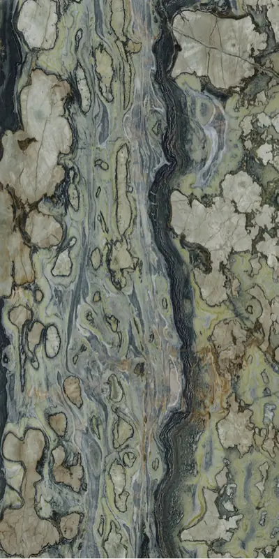 Đá nung kết vân đá xanh lá Van Gogh, 160 × 320 cm, dày 12 mm