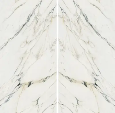 Đá nung kết vân Calacatta trắng, 160 × 320 cm, dày 12 mm
