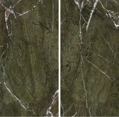 Đá nung kết vân đá xanh lá Rừng mưa, 160 × 320 cm, dày 12 mm