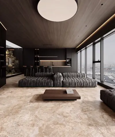 Đá nung kết vân travertine vàng kem, bộ sưu tập 2026 – ảnh 5